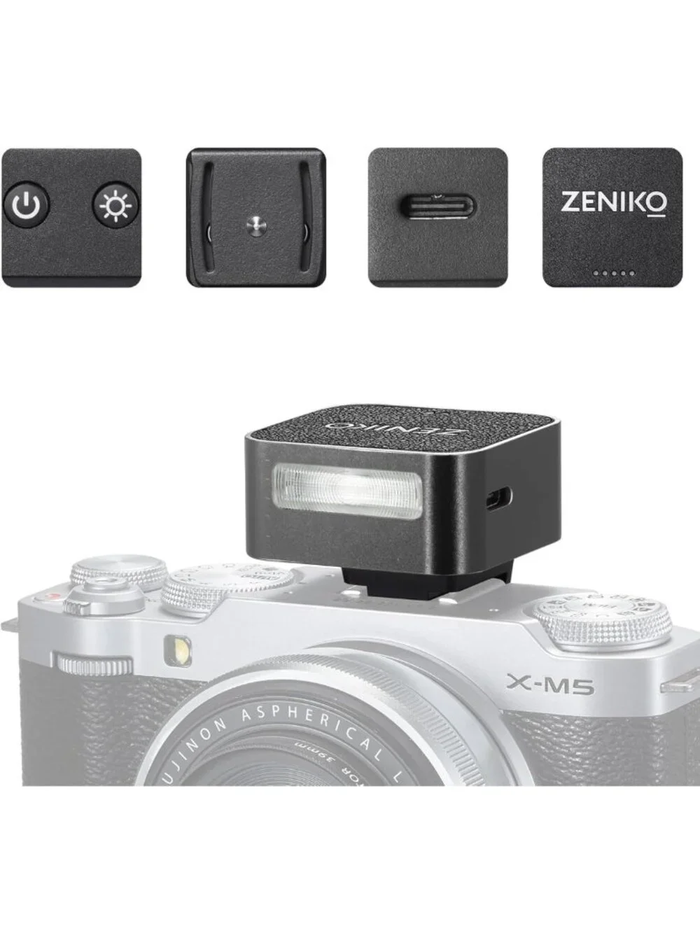 Compact Aluminum Mini Flash Speedlite - 440 Full-Power On-Camera Flash, CCT